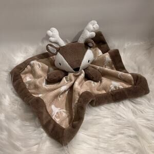 Levtex Baby Deer Infant Security Blanket Lovey Brown Tan White Antlers Buck